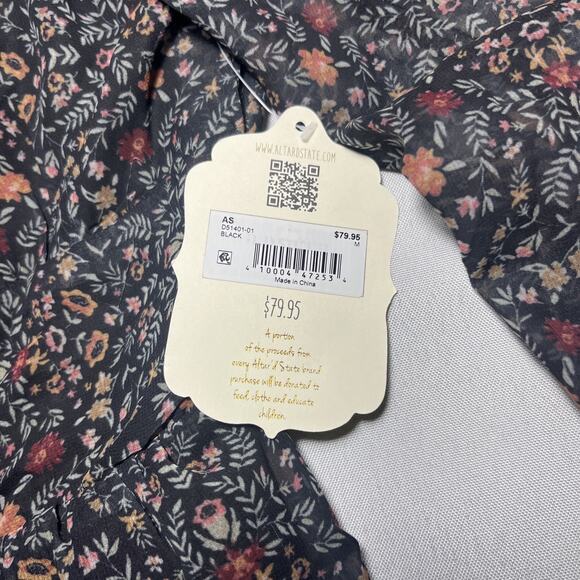 NEW Altard State Tiered Ruffle Mini Dress M Boho Prairie Balloon Sleeve Tie back - Picture 5 of 11